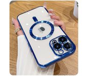 Luxury Plating Magnetic Wireless Charging Phone Case For iPhone 13 12 11 Pro Max Soft TPU Case Lens Protector Phone Accessories
