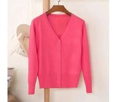 Korean Knitted Peak Neck, Women's Long Sleeve Cardigan with Loose Buttons, Thin Coat ZY3603, Spring 2020