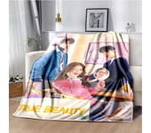 True Beauty Series Hwang in Youp Cha EunWoo Art Pattern Blanket Star Flannel Warm Throw Sofa Bed Travel Picnic Blanket Girl Gift