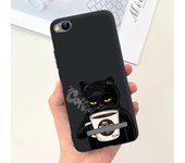 Flower Cover For Xiaomi Redmi 4A 4x Beautiful Moon Night Black Cat Phone Case For Redmi 4x Redmi4a Protection Coque Funda Capas