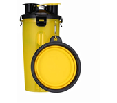 2 In 1 Pet Travel Water Bottle Foldable Dog feed Bowl Drink Cup Food Container Silicone Outdoor Portable Dog Cat Feeder