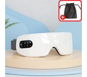 Masajeador de Ojos  con Calor, Música por Bluetooth, Masaje Vibratorio, Masajeador de Ojos Plegable para Aliviar la Fatiga Ocular, Ojos Secos y Mejorar el Sueño, Regalo para el Día de la Madre