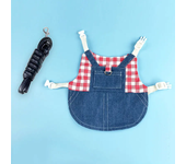 Denim Rabbit Bunny Costume Clothes with Buckle Leash Walking Pet Harness for Small Animals Gotas Guinea Pig mascotas Accessories