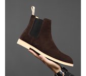 Chelsea botas de cuero genuino otoño e invierno botas de los hombres británicos