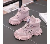 Botas de nieve de invierno más zapatos gruesos y cálidos de terciopelo para niños, zapatos deportivos livianos e impermeables de algodón puro para niños