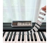 Piano Notes Guide for Beginner, Removable Piano Keyboard Note Labels for Learning, 88-Key Full Size, Made of Silicone, No Need Stickers, Reusable and Comes with Box (Classic Black）