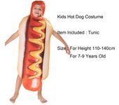 Adult Kids Funny 3D Print Sausage Hot Dog Costumes Halloween Men Women Family One-Piece Carnival Food Costume