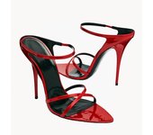 New Pointed Toe Stiletto Heels Red   One Strap Half  Fashion Versatile  Heel Women's Sandals