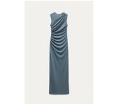 OUWU-  Primavera Sin Mangas Nueva Fiesta Maxi Vestido Largo Decorativo Ajustado Flauta De Malla Vestido Plisado Elegante Vestido De Ropa De Trabajo De Oficina