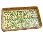 Hand Woven Splicing Shell Rattan Basket Rattan Weaving Household Rattan Shell Tray Decorative Colorful Weaving Fruit Basket