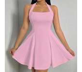 Four season women's clothing, square collar camisole pleated elegant mini skirt, New Year's and Valentine's Day gift
