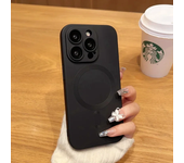Luxury Magsafe Wireless Charge Phone Case For iPhone 16 15 14 13 12 11 Pro Max XR Soft Magnetic Black Shockproof Silicone Cover