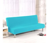 Funda de sofá cama sin reposabrazos de 1 pieza de Color sólido funda de futón elástica de poliéster Spandex funda de s