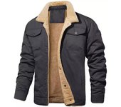 Chaqueta de hombre de otoño e invierno chaqueta informal de herramientas de algodón de terciopelo