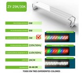 Lámpara Extensible Super Delgada LED Para Acuario 20-60CM Luz De Plantas Acuáticas Clip En Impermeable Para Tanque De Peces 110v-240v