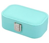 Macaron Color Leather Jewelry Organizer Box Rectangle Classic Trinket Storage Box Multi-functional Portable Ring Box