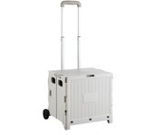 Plastic Folding Shopping Trolley Large Capacity Adjustable Handle Camping Trolley with Wheels Space Saving Camping Carts