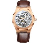 Reloj mecánico automático Tourbillon para hombre, cronógrafo octogonal atmosférico, hueco, nuevo, para negocios, AILANG