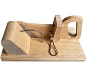 Sausage Cutting Board Wooden With KnifeHolder Stainless Steel Sausage Salami Cutter For Sausage Types Dried Meat Cheese