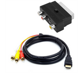 1080P HDMI-Compatible Male S-Video To 3 RCA AV Audio Cable W/SCART To 3 RCA Phono Adapter