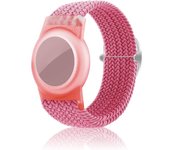 AirTag compatible children's wristband, GPS children's tracker stand woven wristband for Apple Air Tag, upgraded nylon adjustable anti loss AirTag children's and elderly wristband (rainbow)