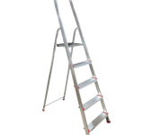 Escalera de Tijera Plegable, Escalera de Aluminio, Multiusos, Antideslizante, Ligera y Resistente, Escalera Doméstica, Fácil Transporte (5 peldaños)