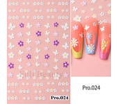 1Pcs Sakura Stickers For Nails 5D Embossed Spring Cherry Blossom Tulip Peony Flowers Petals Sliders Manicure Decoration