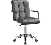 Silla de Oficina con Ruedas Giratorias Silla de Ordenador Ajustable en Altura con Asiento Acolchado Giratorio Silla de Escritorio de Polipiel Carga 120Kg con Respaldo Marrón Claroa