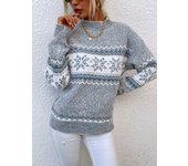 Suéter cálido de punto para mujer, jersey de cuello medio alto, copo de nieve, otoño e invierno, 2025