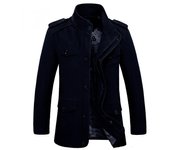 Gabardina de algodón lavado para hombre, chaqueta informal, rompevientos, longitud media, otoño, invierno