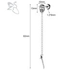 ZS 1 PC Punk Gothic Skull Stud Earring For Men Women Spider Snake Earrings Ear Studs Cartilage Helix Lobe Piercing Jewelry 16G