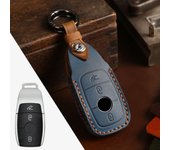 3 Button Car Key Case Cover for Mercedes Benz E200 E400 S560 C260 A200 C260L Keychain Holder Keyring Leather F