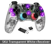 Wireless Vibration Gamepad Joystick For Switch/PS3 Console Half Transparent Bluetooth Double Motor Six Axis Pro Game Controller