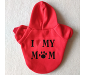 I LOVE MY MOM Dog Sweatshirt Hoodie Pet Sweater Cat Jumper Printed Puppy Basic Clothing Black Hoody Coat Warm Girl Boy L
