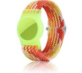 AirTag compatible children's wristband, GPS children's tracker stand woven wristband for Apple Air Tag, upgraded nylon adjustable anti loss AirTag children's and elderly wristband (rainbow)
