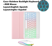 For Samsung Tab A8 10.5" Case Keyboard Mouse Rainbow Backlight Spanish Magic Keyboard Funda SM-X200 SM-X205