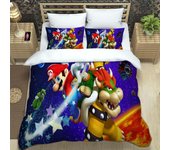 Japanese Games Super Mario Pattern Quilt Cover With Pillowcases Microfiber 3D Digital Printed Bedding Set Twin Full Queen King