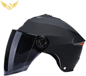 Casco de motocicleta con luces Led para hombre y mujer, accesorio para ciclomotor, Scooter eléctrico, con doble visera, recargab