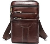 MVA-Bolso de cuero genuino, cinturón multifuncional, riñonera, bolso para teléfono móvil, bolso cruzado de piel de vaca de negocios