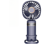 Ventilador Portátil de Mano Ultra Silencioso 5 Velocidades USB C Mini Ventilador de Mesa con Pantalla LCD, Plegable con Cordón como Ventilador de Cuello