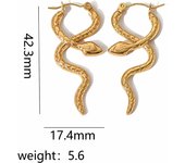 Niche Snake-shaped Titanium Steel Earbuds Personalized Fashion 18k Gold Stainless Steel Earbuds High-end Earrings Women Wholesal