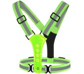 Chaleco reflectante LED para ciclismo, Scooter Eléctrico, para seguridad, intermitente, recargable por USB