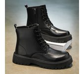Martin botas botas de los hombres zapatos de cuero de los hombres negro de caña alta botas británicas