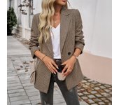 Solapa de color para otoño e invierno, traje pequeño para mujer, 2024