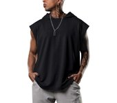 Nuevo jersey casual deportivo casual camiseta para hombre de moda sin mangas con capucha suelta