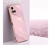 KEYSION Luxury Plating Case for VIVO Y21 Y21S Y21T Y33S Y33T Y35 Soft TPU Silicone Square Shockproof Phone Cover for VIVO T1X