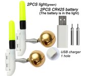 Fishing Light Stick Rod Bell Luminous Float LED CR425 3.6V Lithium Battery USB Charge Tackle RGB Night Bright Fluorescent Lamp