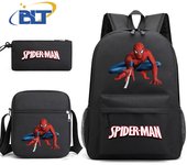 Spider-Man Printed Student Schoolbag Set Children's Backpack Shoulder Bag Pencil Case Three-piece Set