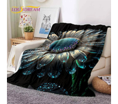 Dream Sun Flowers Nordic Daisy Soft Flannel Blanket for Bed Bedroom Sofa Picnic,Throw Blanket for Cover Outdoor Leisure Nap Gift