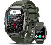 Reloj inteligente para hombres (responder/realizar llamadas), Smartwatch táctico Bluetooth de 2,02" para Android y iPhone